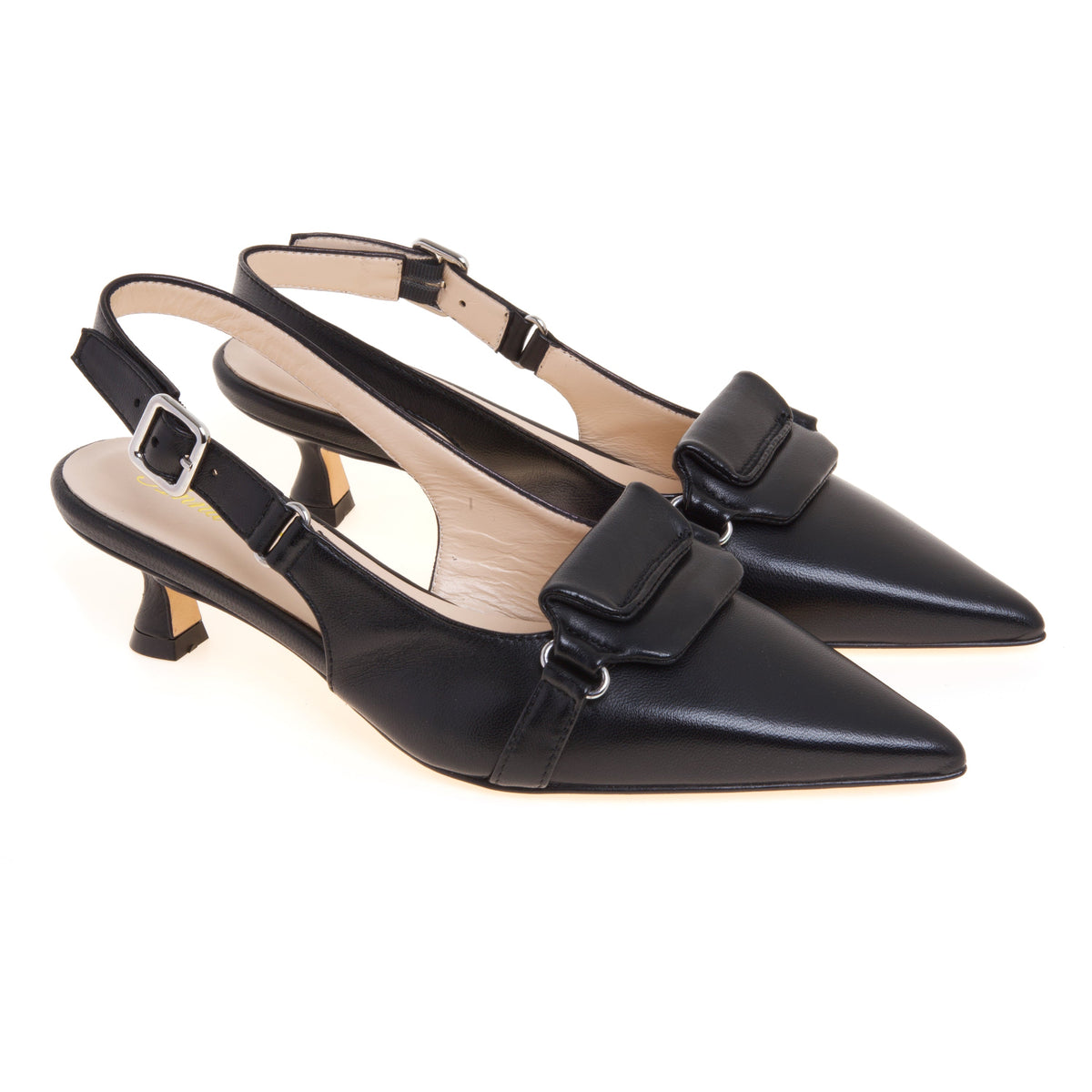 Slingback de Napa con Tacón 45 mm – Negro