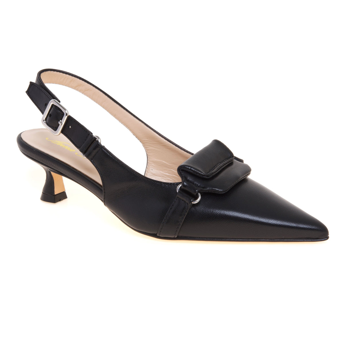 Slingback de Napa con Tacón 45 mm – Negro