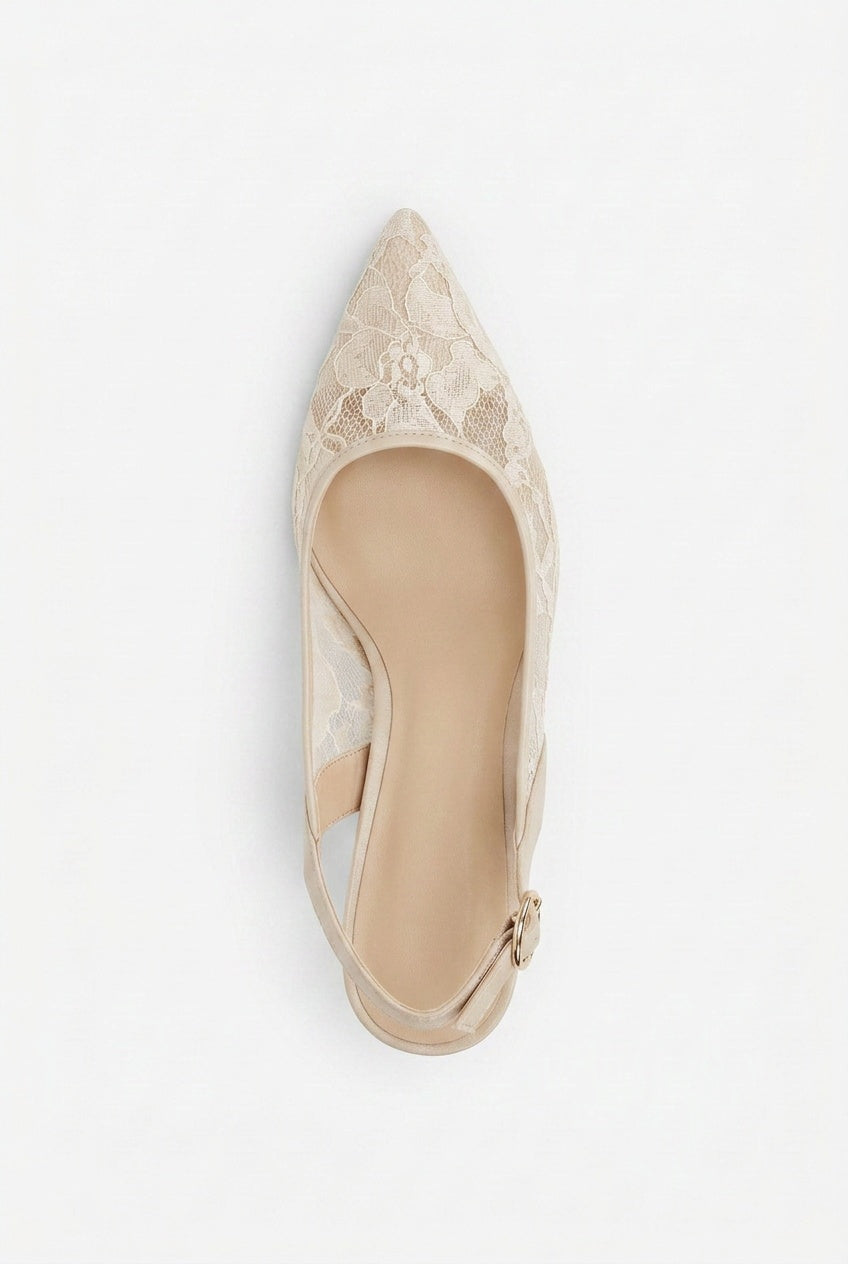 Tacones elegantes de punta afilada con cordones, tira trasera y hebilla ajustable