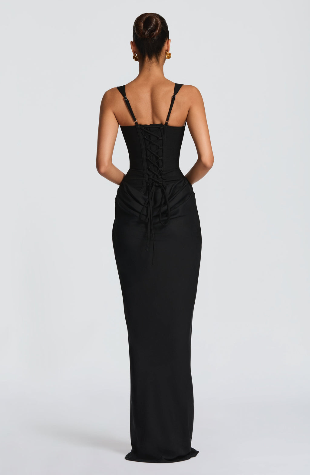 Valentina • Vestido maxi esculpido con silueta de reloj de arena