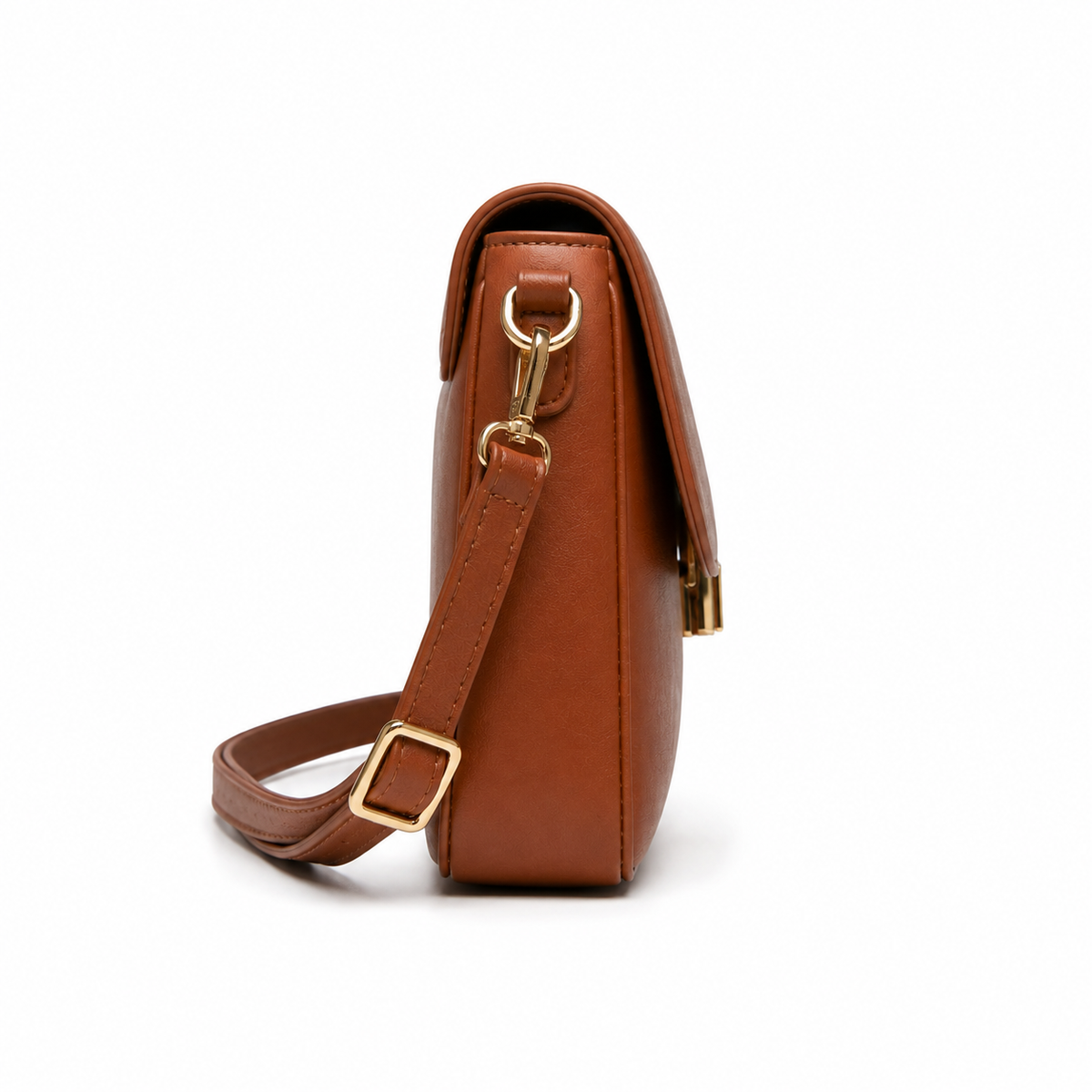 Bolso bandolera de mujer en elegante cuero sintético marrón