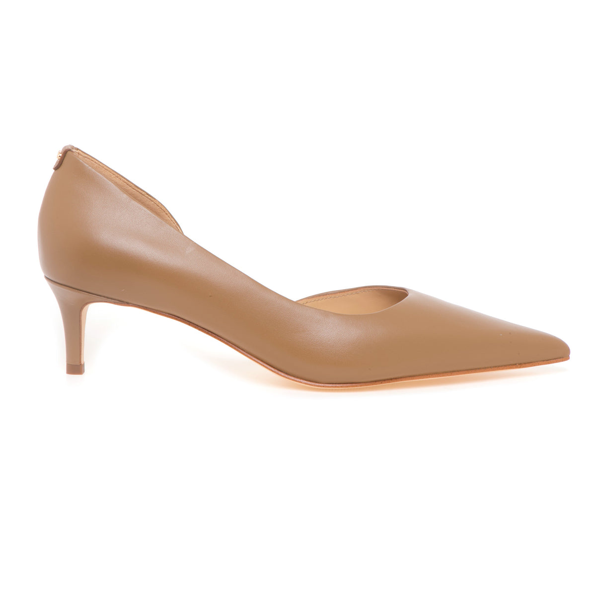 Zapatos de Salón de Piel con Tacón Kitten 45 mm