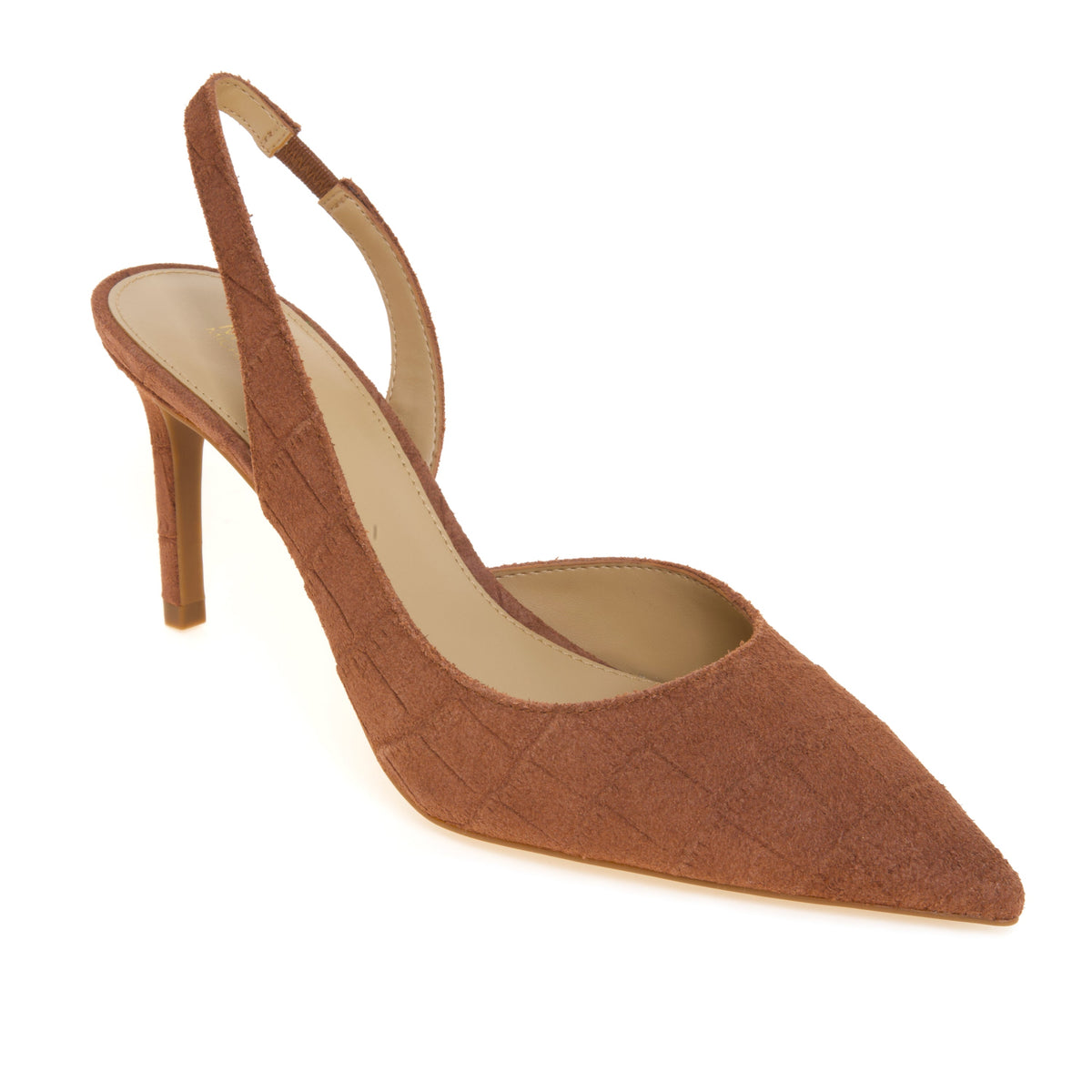Sandalia Slingback de Ante con Estampado Cocodrilo y Tacón 75 mm
