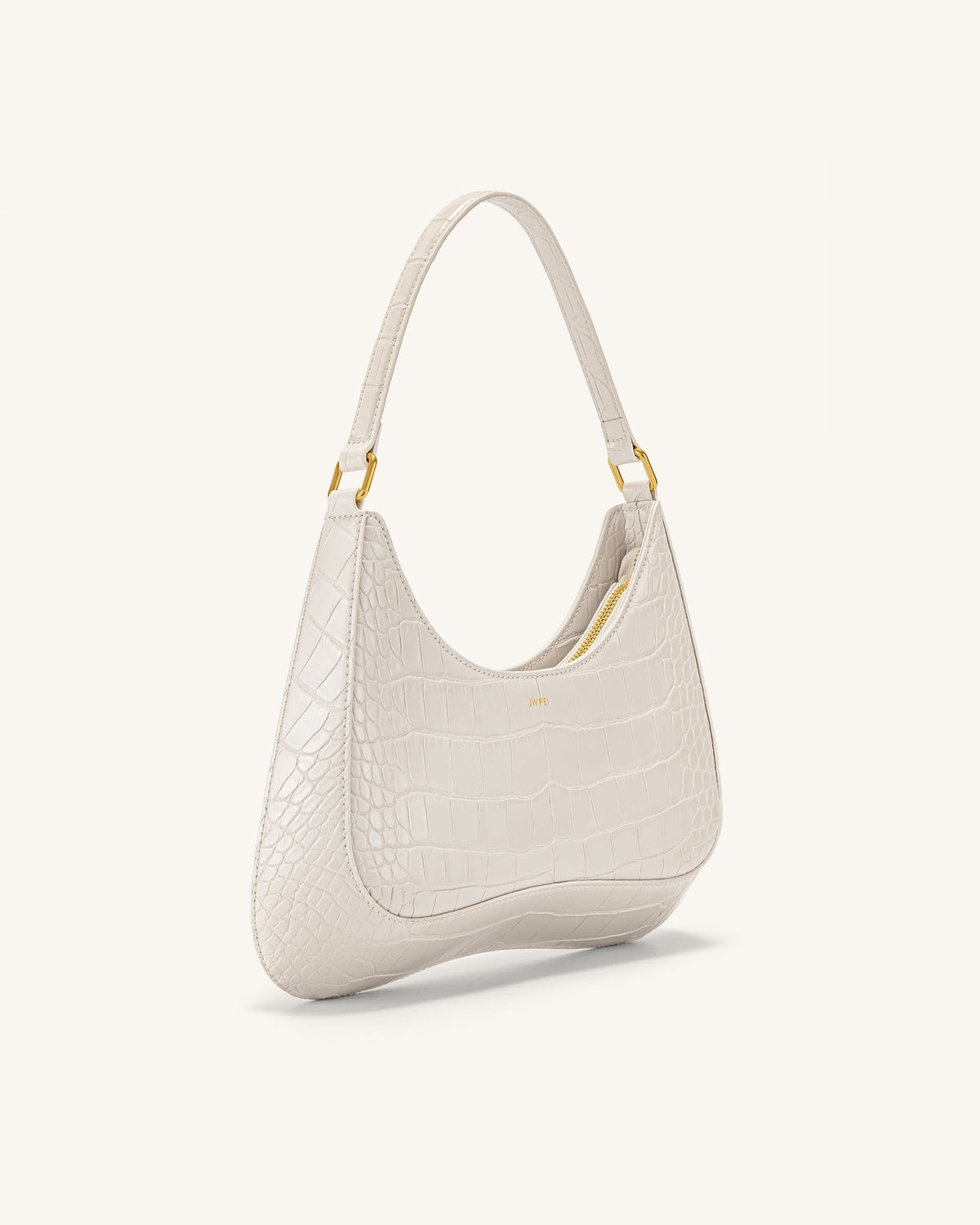 Bolso Bandolera Ruby Efecto Cocodrilo – Blanco