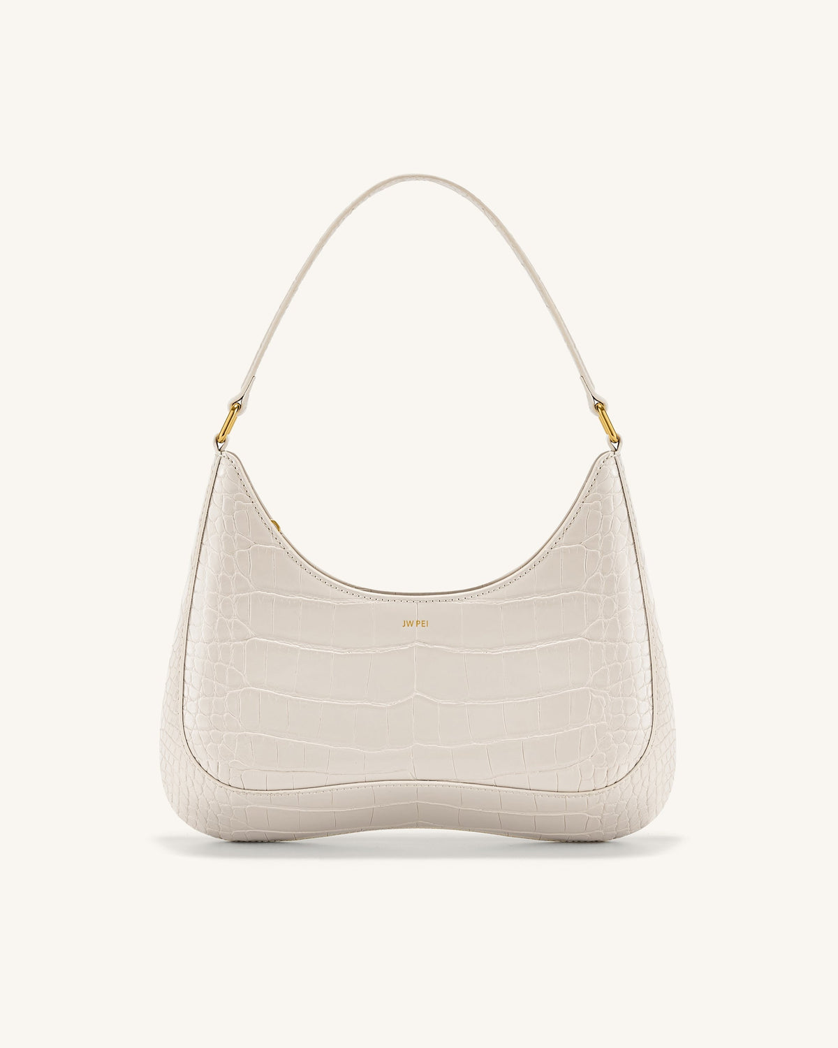 Bolso Bandolera Ruby Efecto Cocodrilo – Blanco