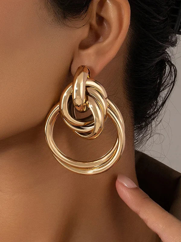 Pendientes de Aro de Oro Entretejidos