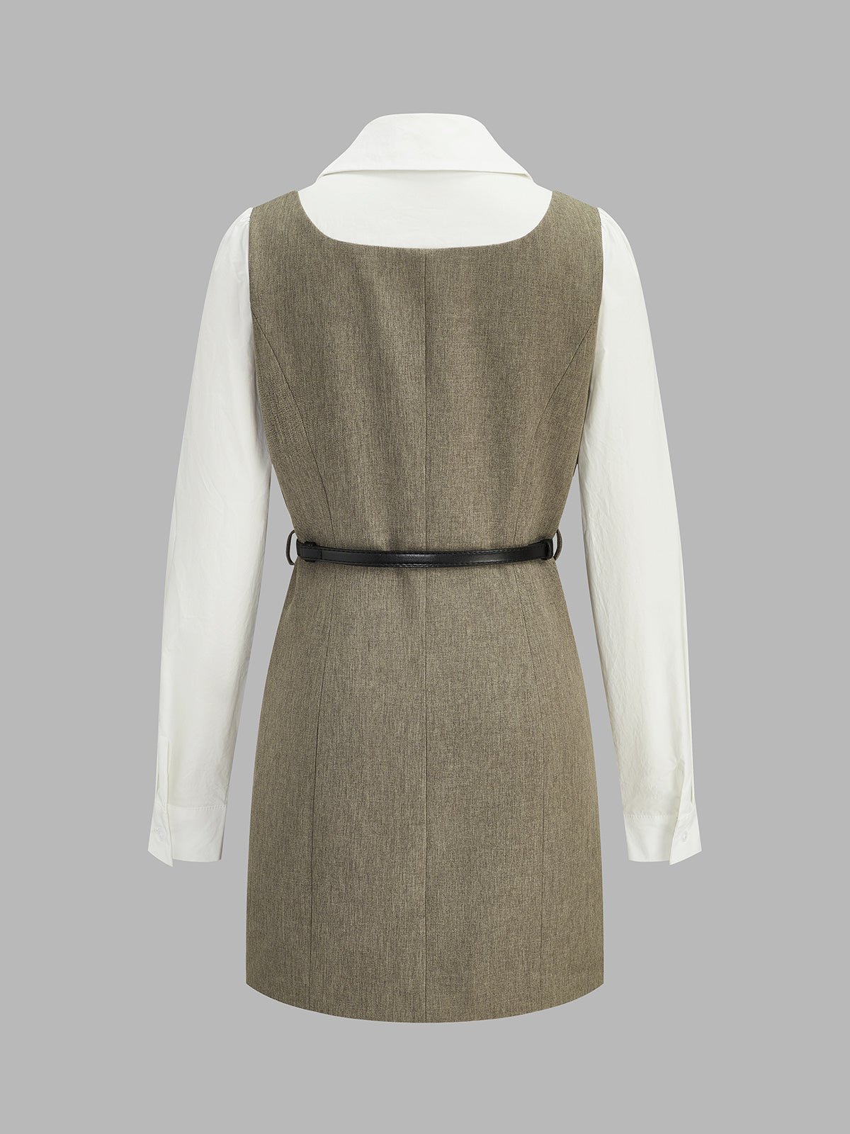 Conjunto de dos piezas: vestido con cinturón y blazer corto