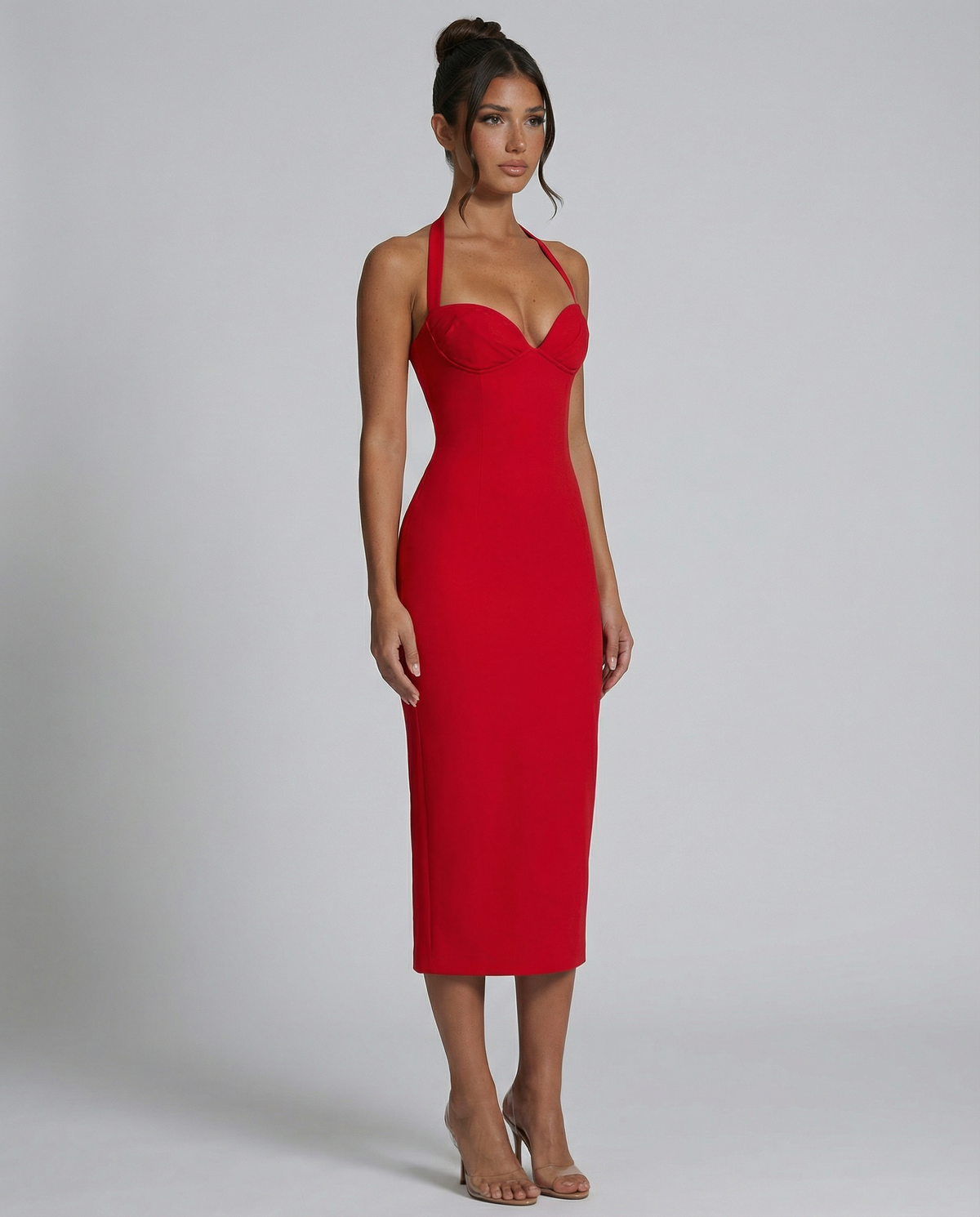 Liliana • Elegante Vestido Midi con Corsé de Encaje
