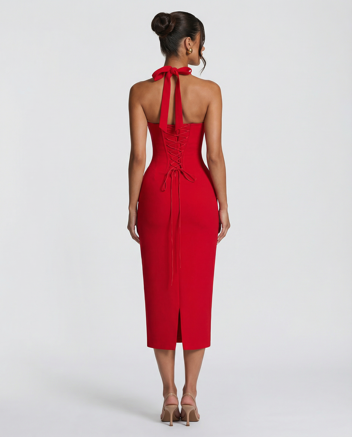 Liliana • Elegante Vestido Midi con Corsé de Encaje