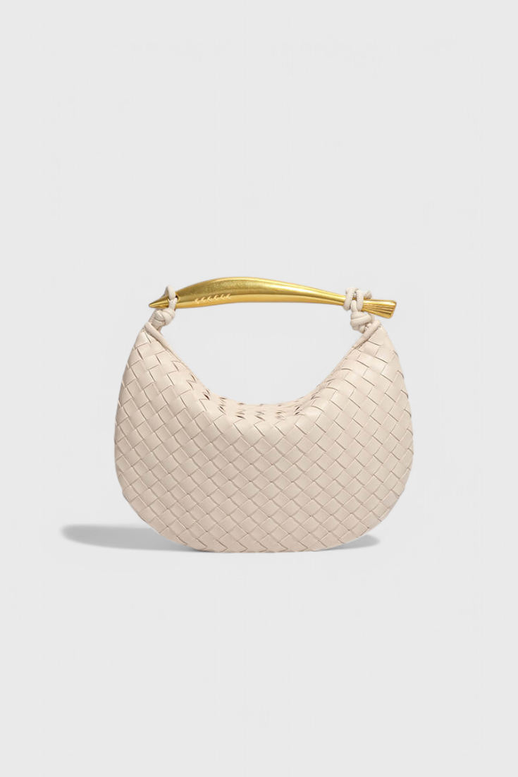 Bolso Gerda tejido con elegante asa dorada