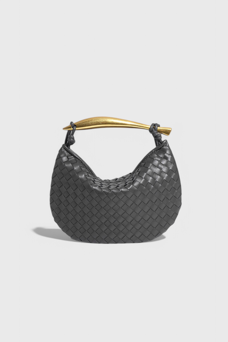 Bolso Gerda tejido con elegante asa dorada
