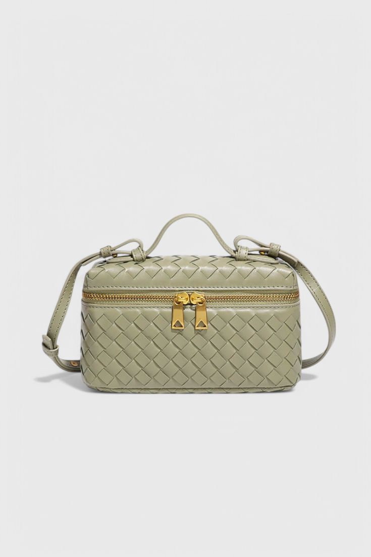 Bolso mini tejido Milla con elegantes detalles dorados