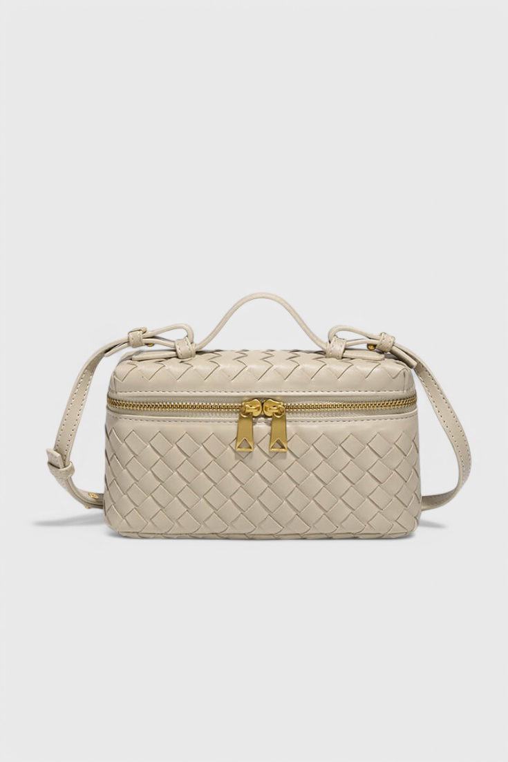 Bolso mini tejido Milla con elegantes detalles dorados