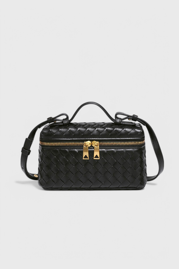 Bolso mini tejido Milla con elegantes detalles dorados