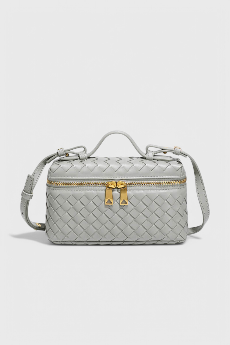 Bolso mini tejido Milla con elegantes detalles dorados