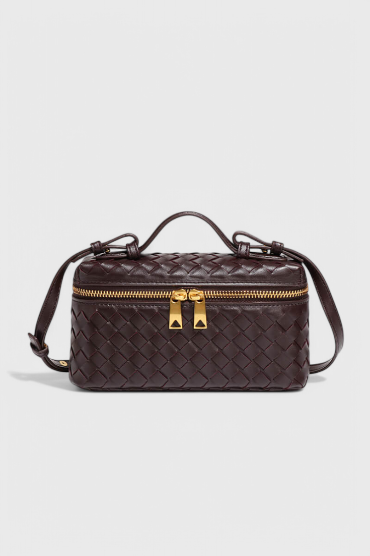 Bolso mini tejido Milla con elegantes detalles dorados