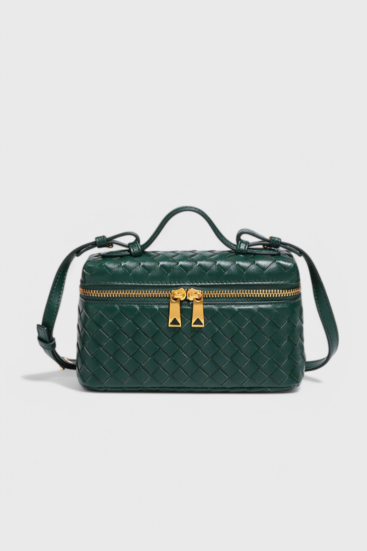 Bolso mini tejido Milla con elegantes detalles dorados