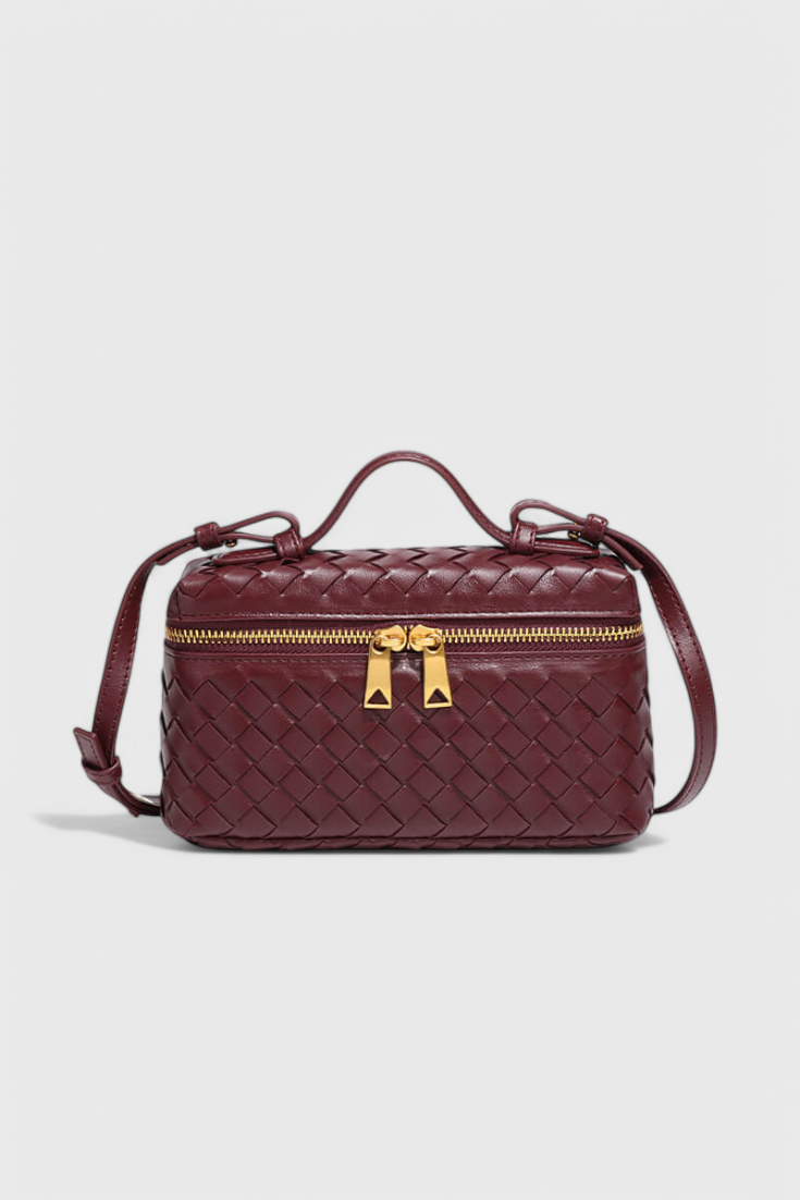 Bolso mini tejido Milla con elegantes detalles dorados