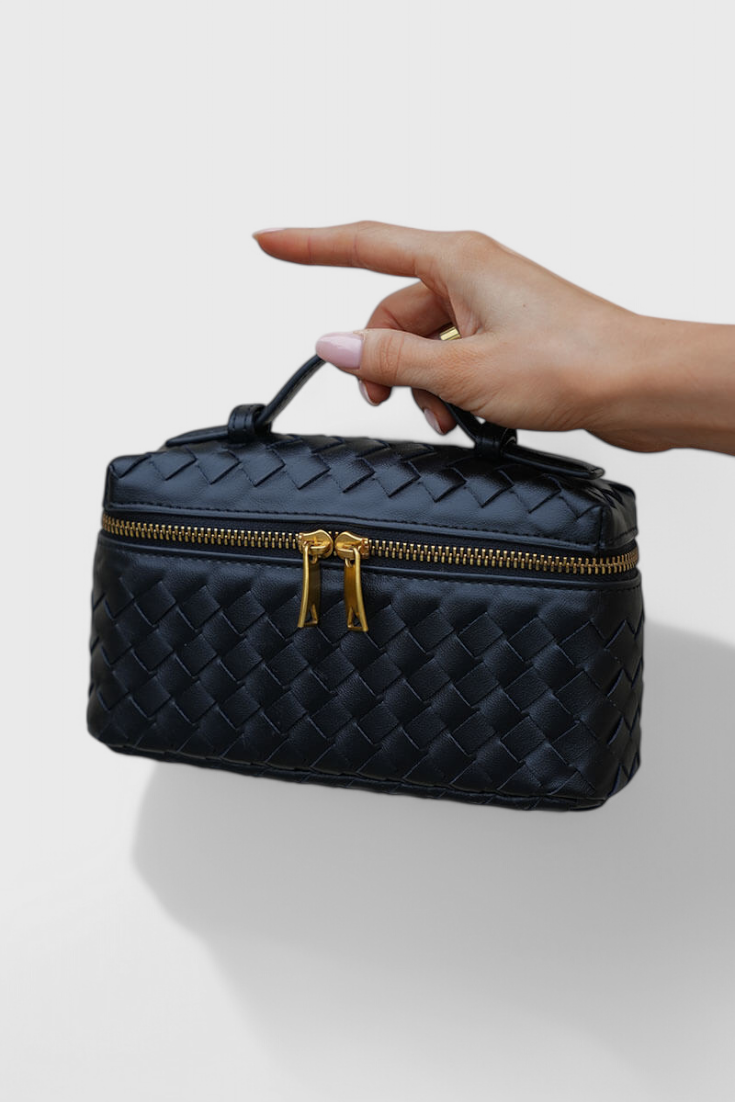 Bolso mini tejido Milla con elegantes detalles dorados