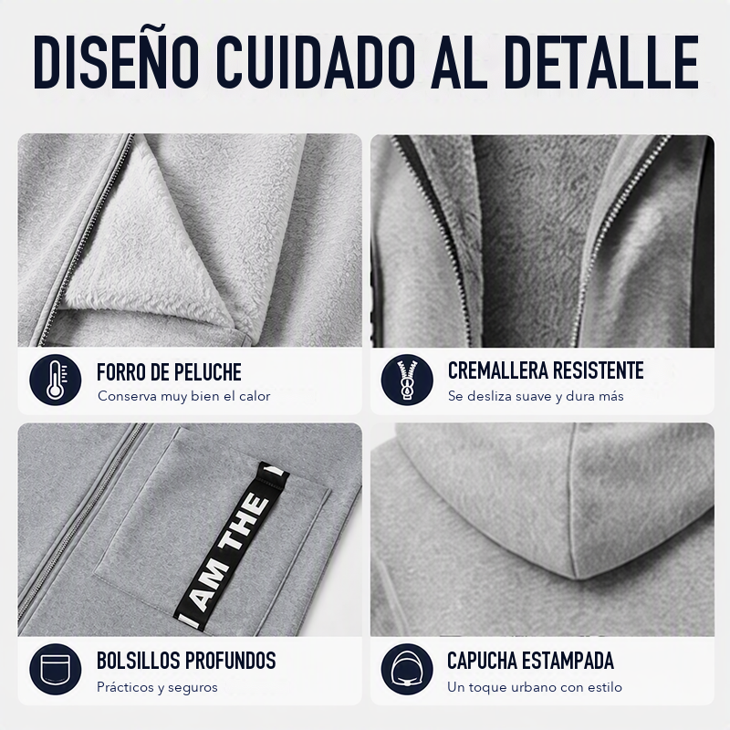 Abrigo sudadera: detalles del diseño