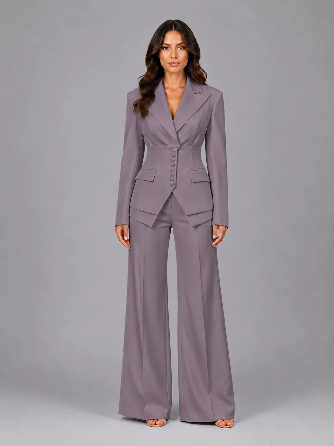 Anselma conjunto gris púrpura