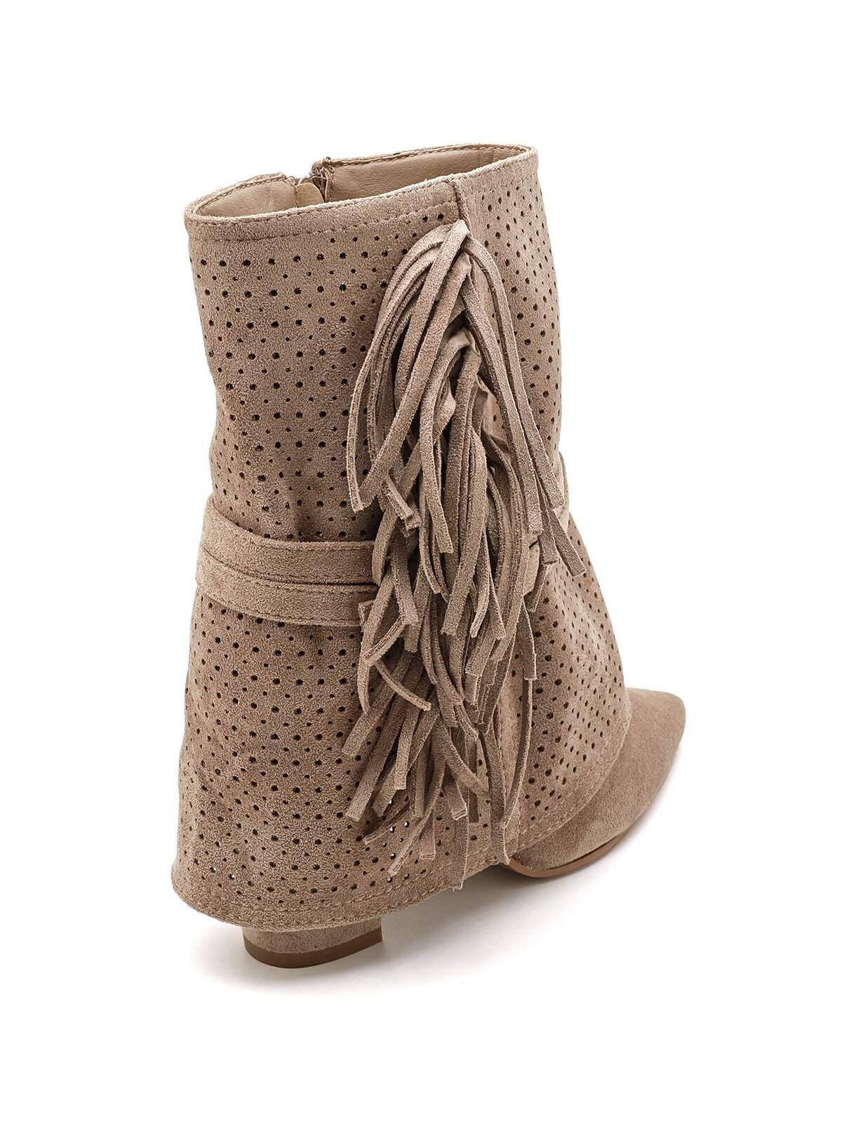 Botas Marley color topo con flecos