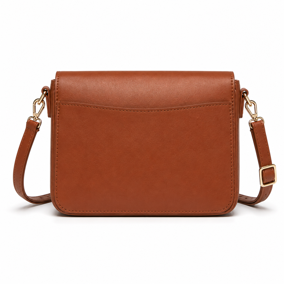 Bolso bandolera de mujer en elegante cuero sintético marrón