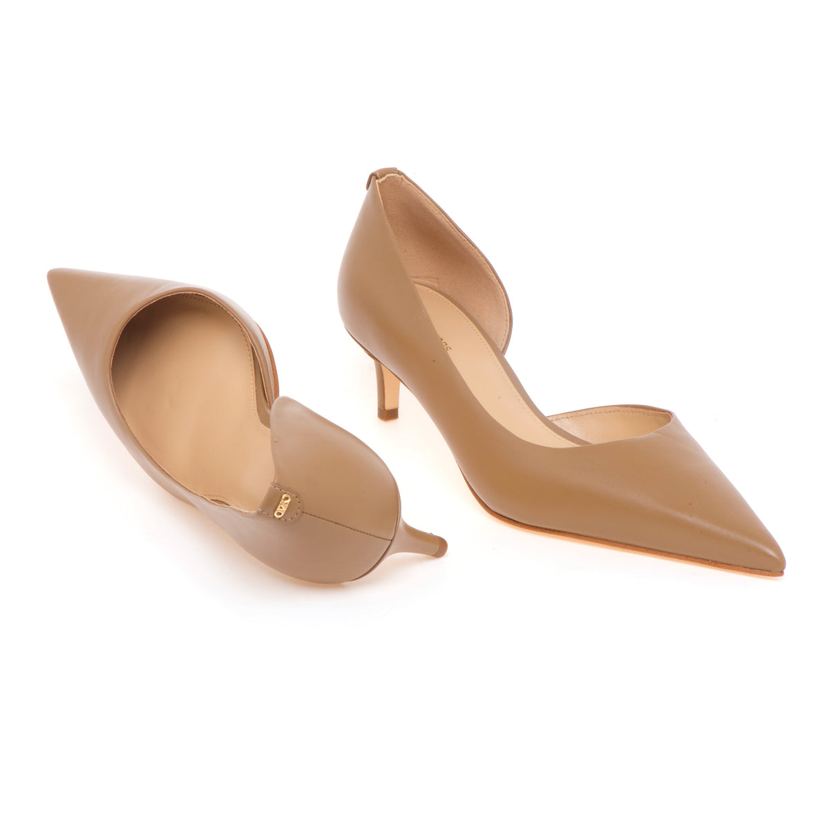 Zapatos de Salón de Piel con Tacón Kitten 45 mm