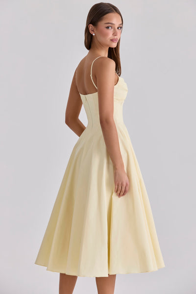 Delali • Vestido midi con elegante escote fruncido