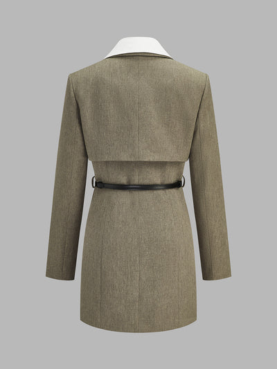 Conjunto de dos piezas: vestido con cinturón y blazer corto