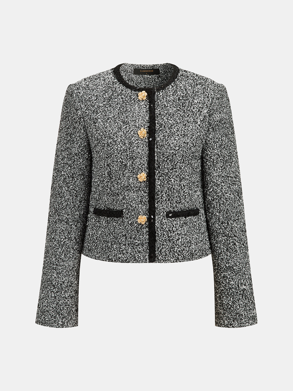 Conjunto de falda de dos piezas en tweed moteado