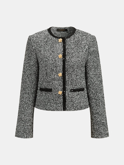 Conjunto de falda de dos piezas en tweed moteado