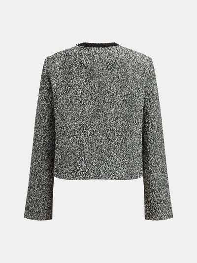 Conjunto de falda de dos piezas en tweed moteado