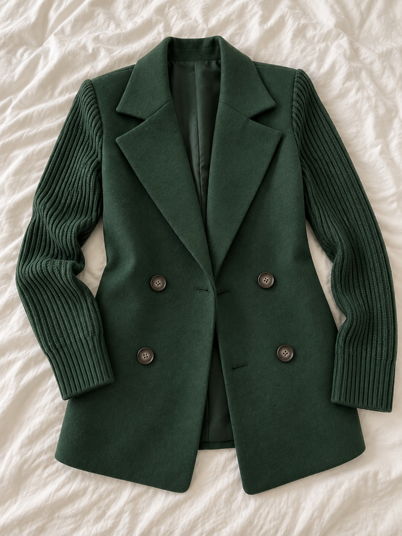 El color verde es muy bonito y queda genial con vaqueros. Me gusta el detalle de las mangas de punto, le da un toque diferente. Sencillo y fácil de llevar.