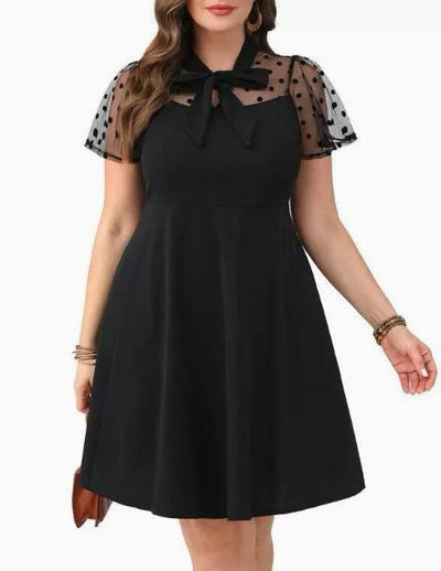 Alessia | Vestido con mangas de tul floral y lazo