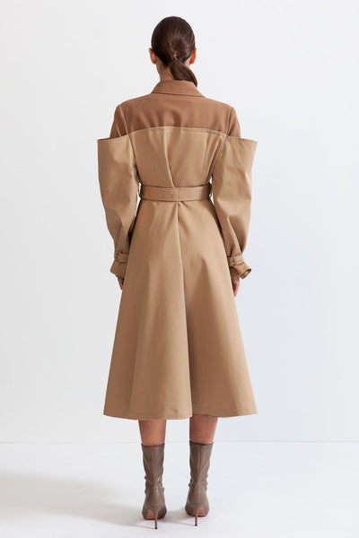 Gabardina Doble con Estilo Blazer – Nude