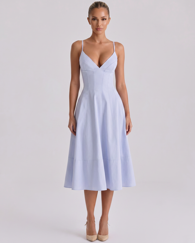 Robyn • Vestido midi con elegante espalda de lazo