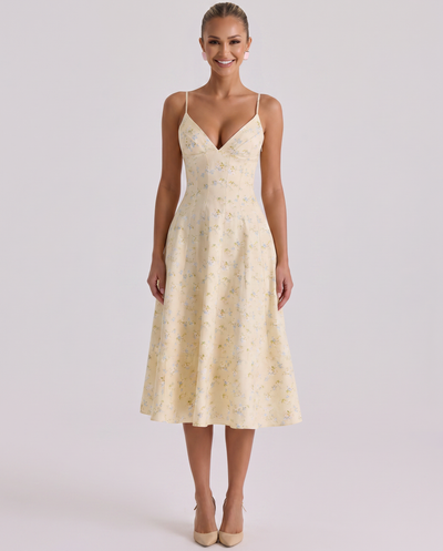 Robyn • Vestido midi con elegante espalda de lazo