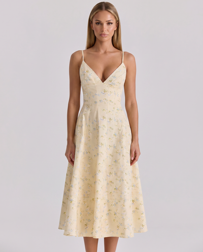 Robyn • Vestido midi con elegante espalda de lazo