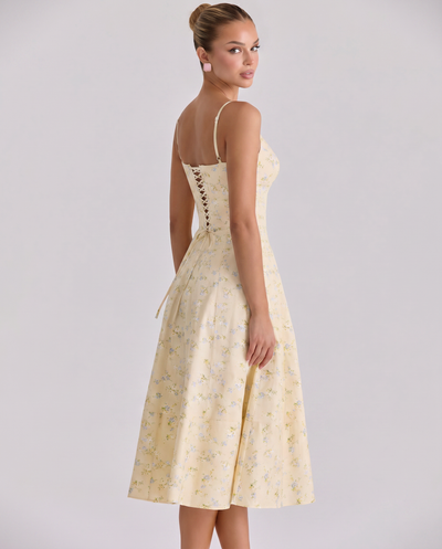 Robyn • Vestido midi con elegante espalda de lazo