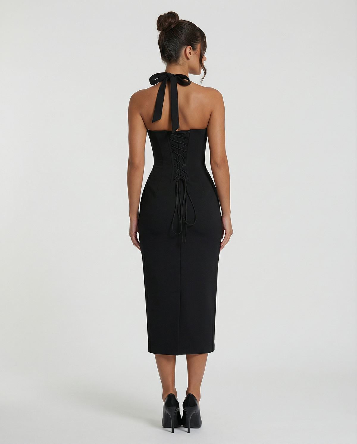 Liliana • Elegante Vestido Midi con Corsé de Encaje