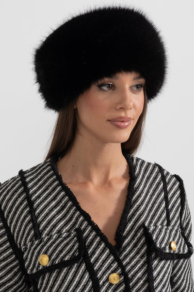 Sombrero Peludo de Ala Ancha – Negro