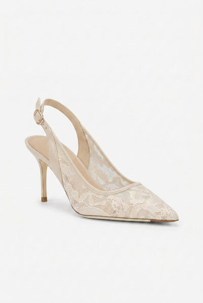 Tacones elegantes de punta afilada con cordones, tira trasera y hebilla ajustable