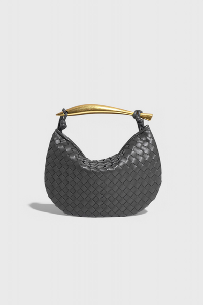 Bolso Gerda tejido con elegante asa dorada