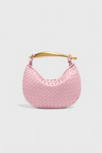 Bolso Gerda tejido con elegante asa dorada