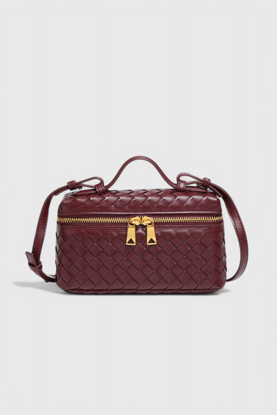 Bolso mini tejido Milla con elegantes detalles dorados