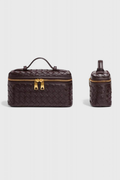Bolso mini tejido Milla con elegantes detalles dorados