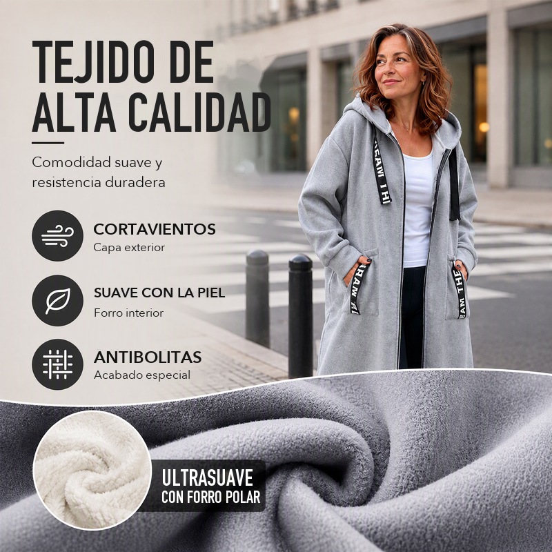 Abrigo sudadera: tejido de alta calidad
