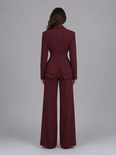 Anselma | Conjunto de dos piezas con blazer entallado y pantalón palazzo