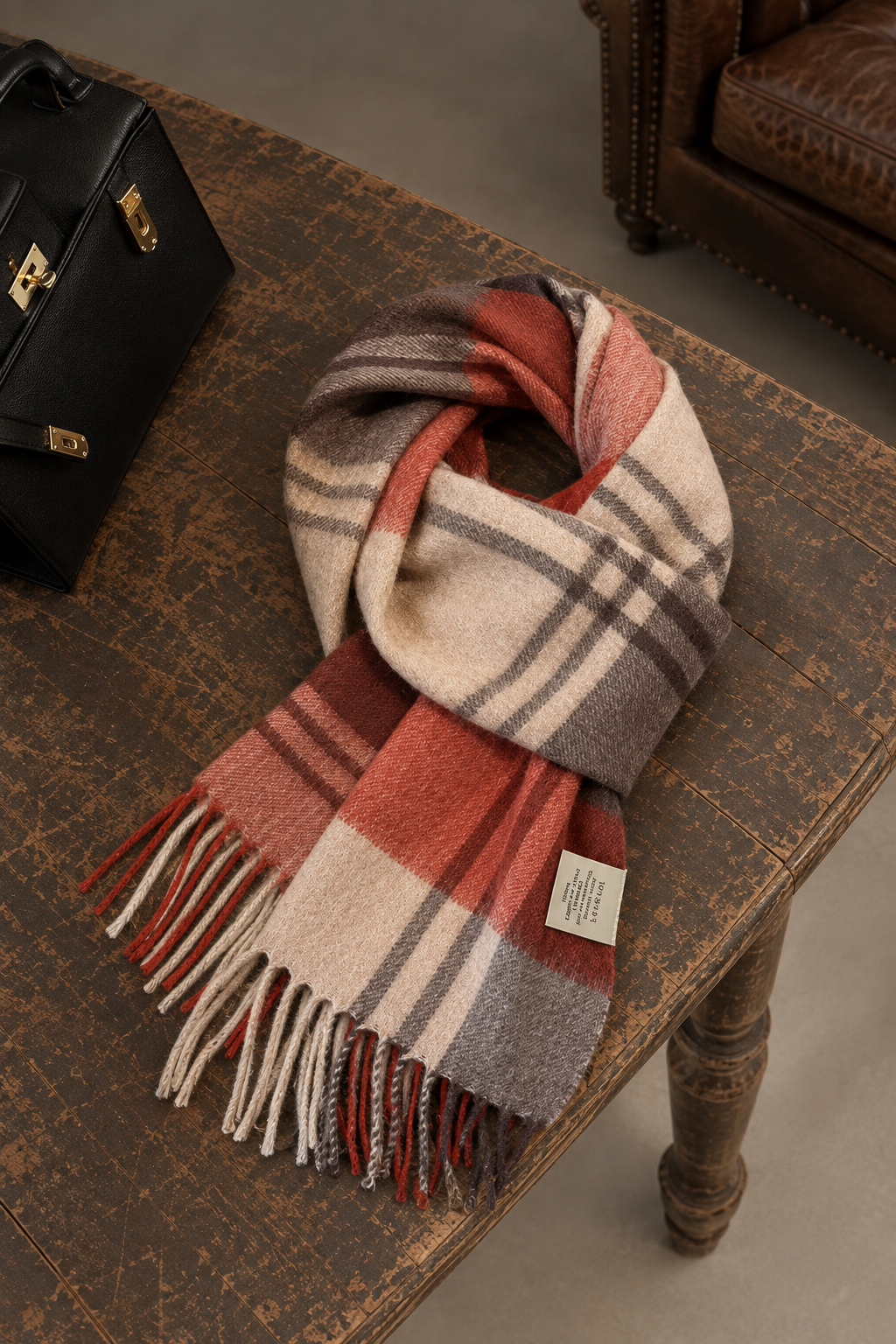 Bufanda de Cuadros Camille – Rojo